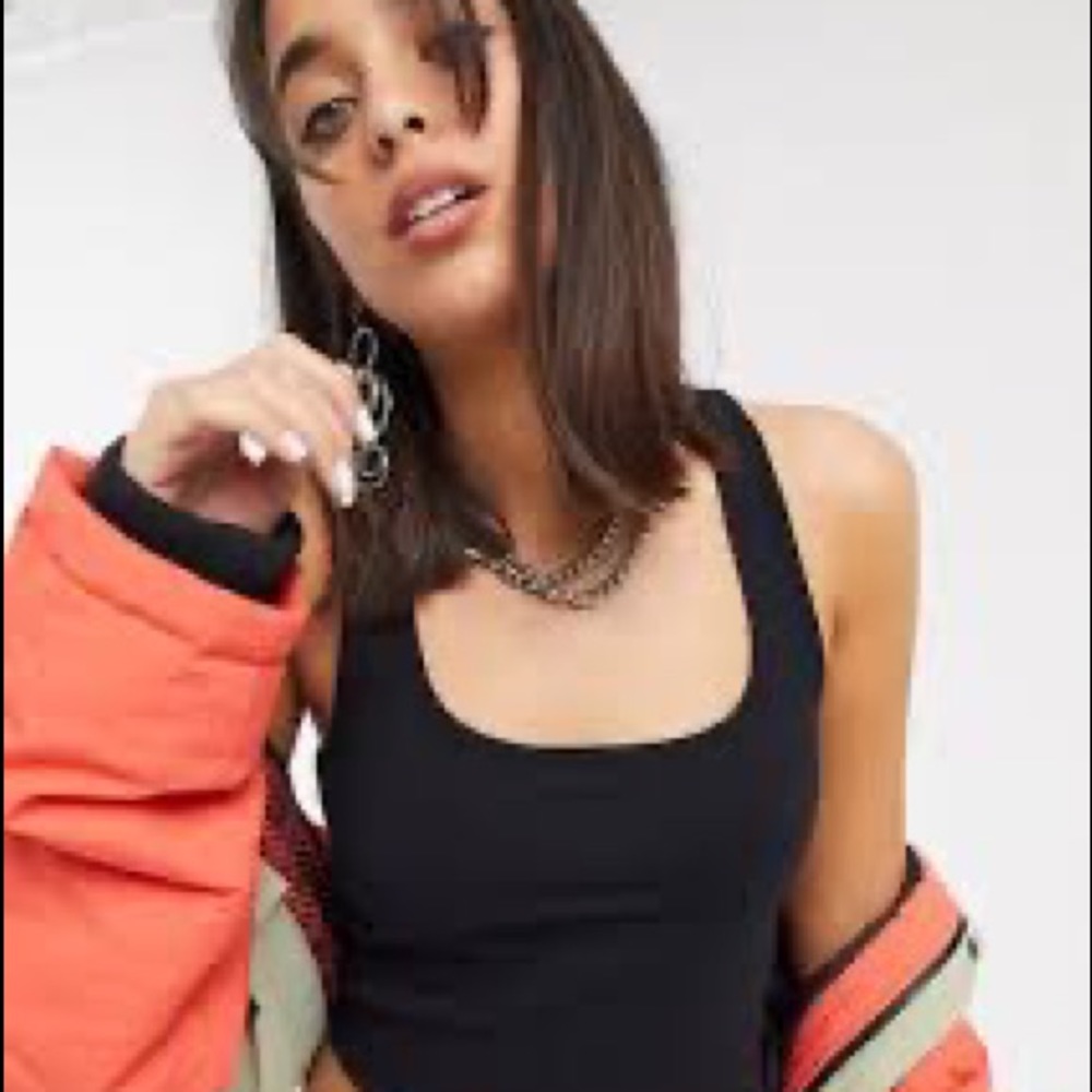 ASOS Collusion Cropped Black Racerback Tank